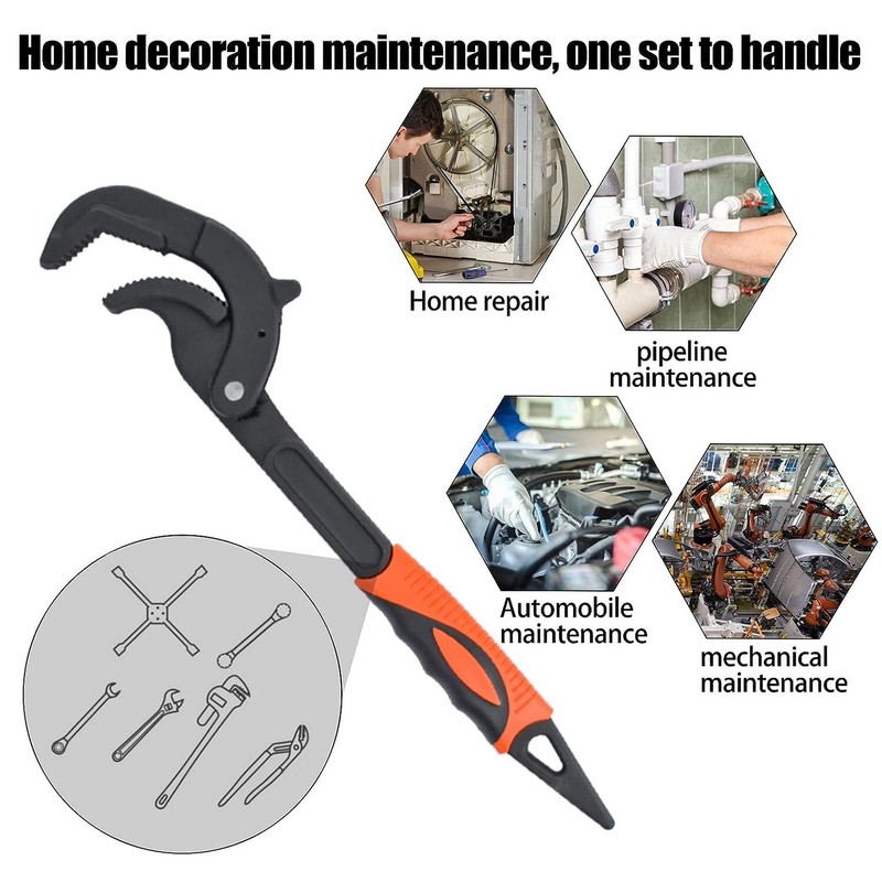 2pcs Multi-function Magic Wrench Self-Adjusting Spanner Power Grip Pipe Wrench gallery