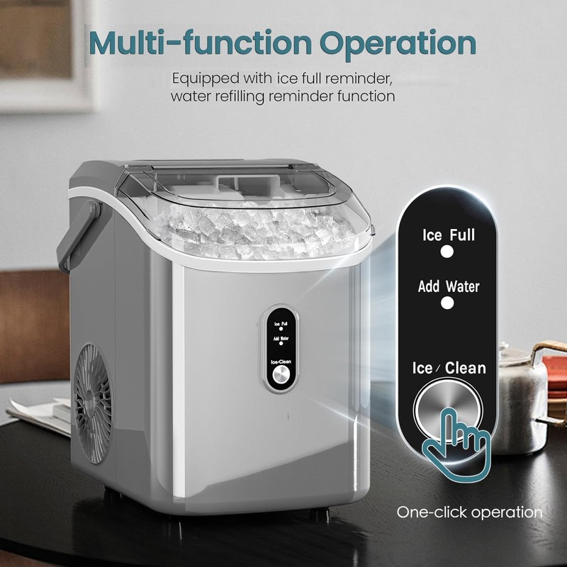 Countertop Ice Maker with Soft Chewable Pellet Ice, 34lbs/24Hrs, One-Click Op... gallery