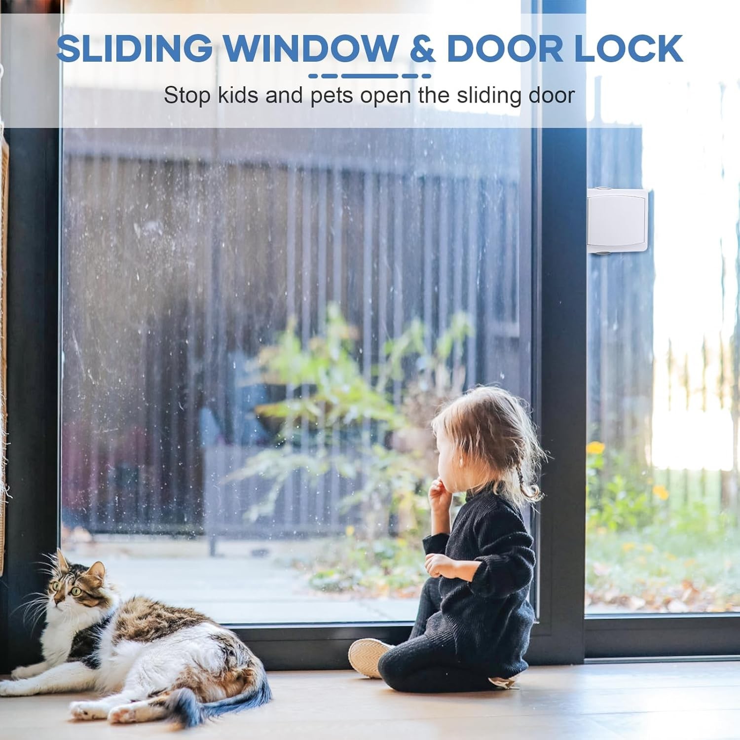 Sliding Door Lock, 2PCS Upgraded Sliding Door Child Lock for Sliding Glass Doors gallery