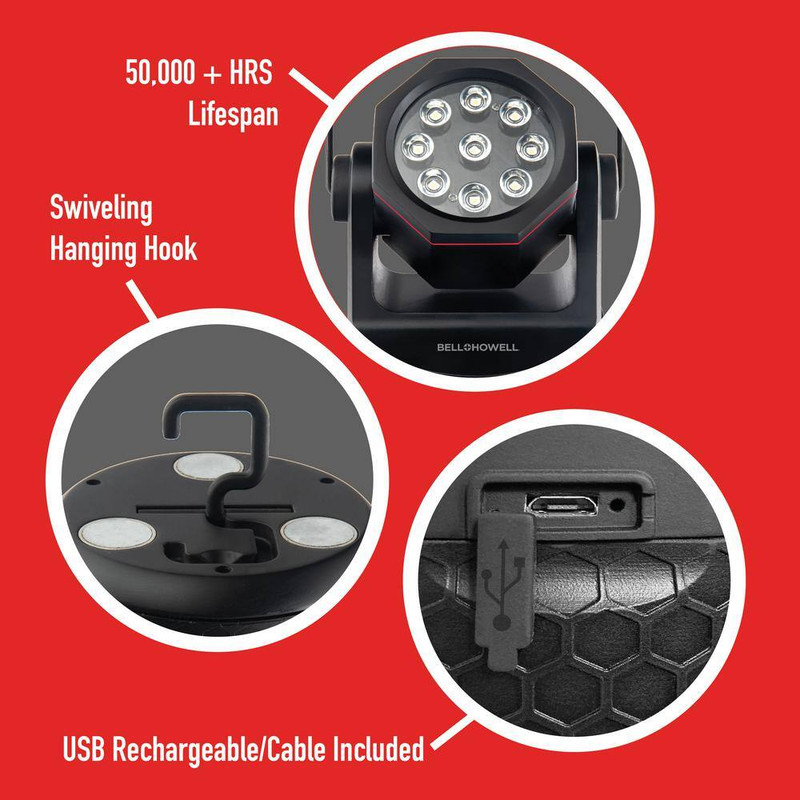 Bionic Work Light Beam 1000 Lumens 9 Super Bright LED Rechargeable Handheld Work gallery