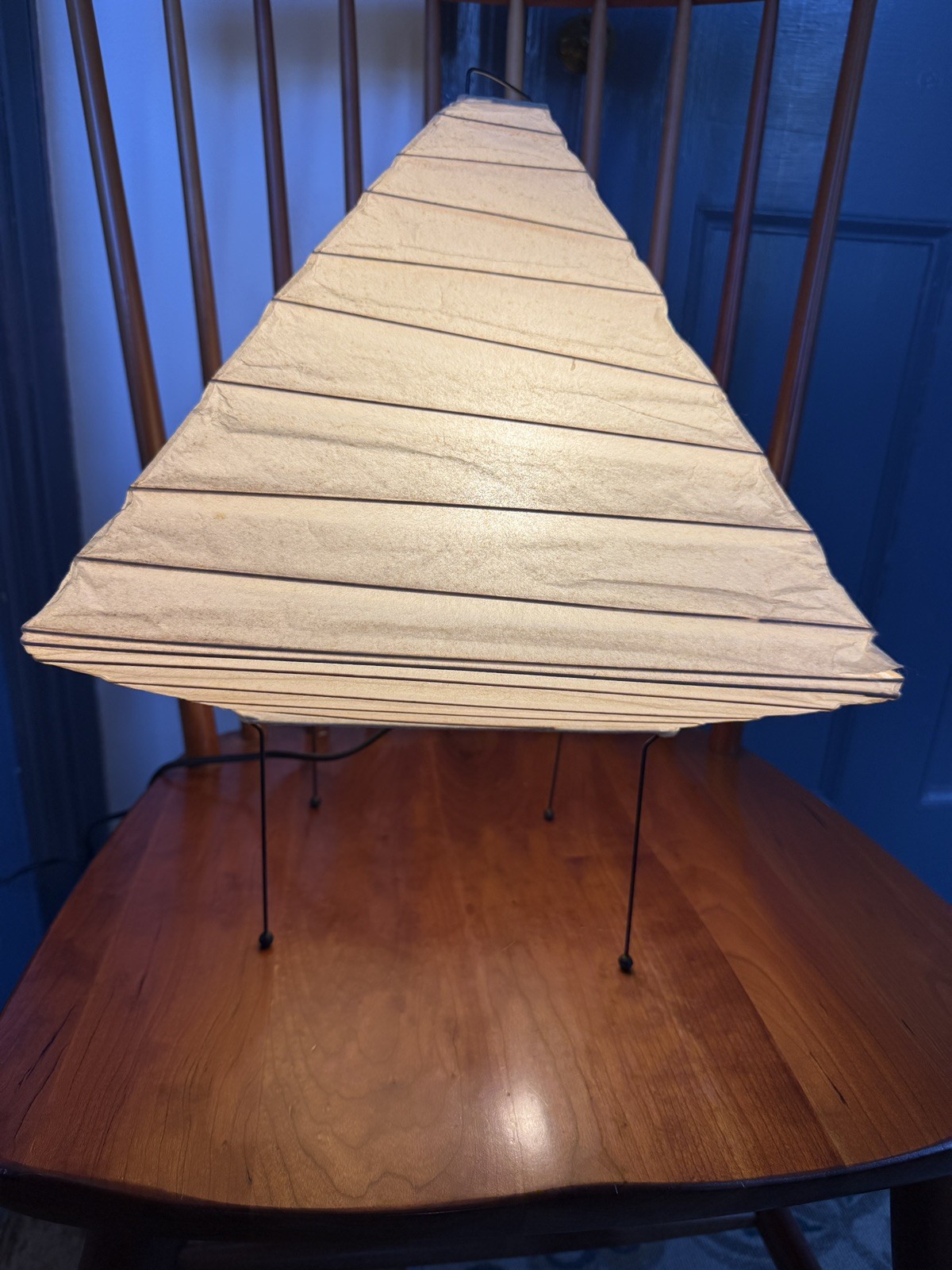 Isamu Noguchi AKARI 5X Light Sculpture Pyramid Light Vintage 1990s Authentic gallery