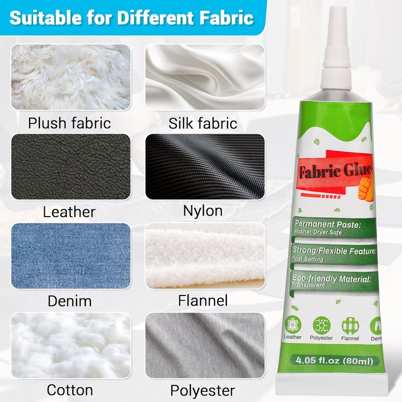 80ML Fabric Glue Permanent for Clothing, Clear Super 80 ML gallery