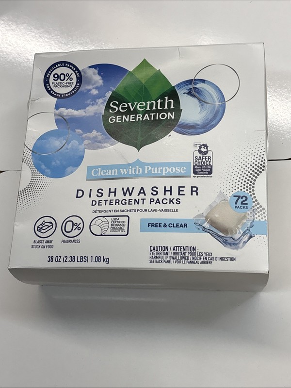Seventh Generation Dishwasher Detergent Packs - Free & Clear - 72 Packs gallery