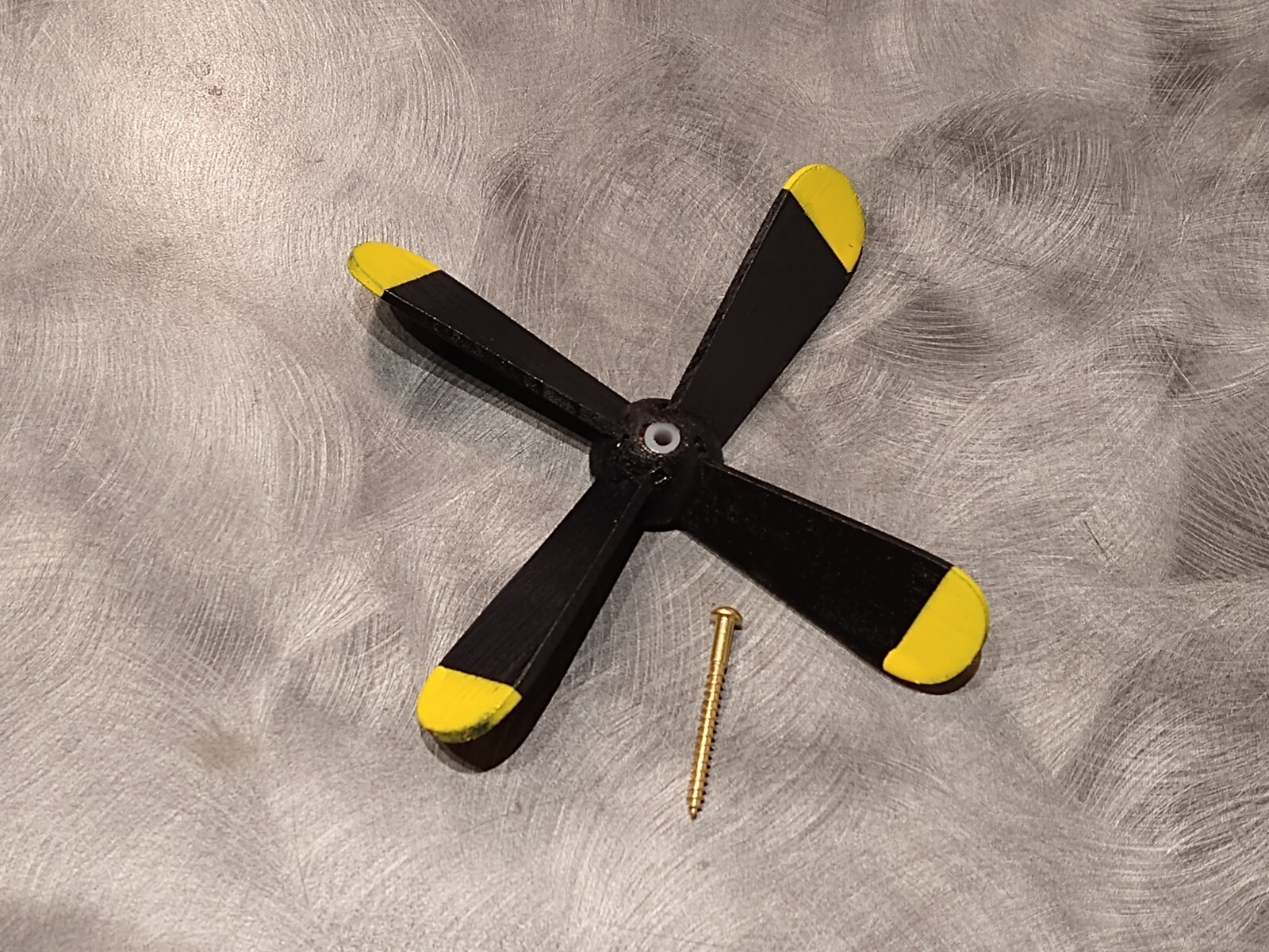 ONE 5.5" Airplane Whirligig Propeller fully assembled painted 4 BLADE WOOD gallery