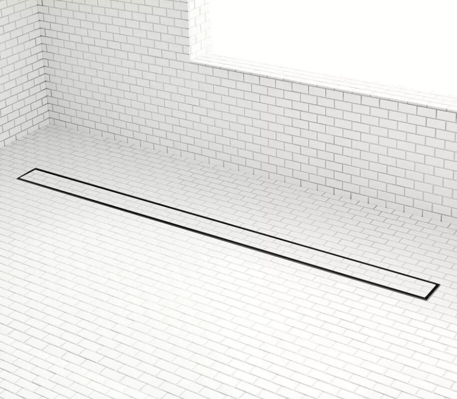 Signature Hardware Cohen 439044MB Matte Black 60" Linear Tile-in Shower Drain gallery
