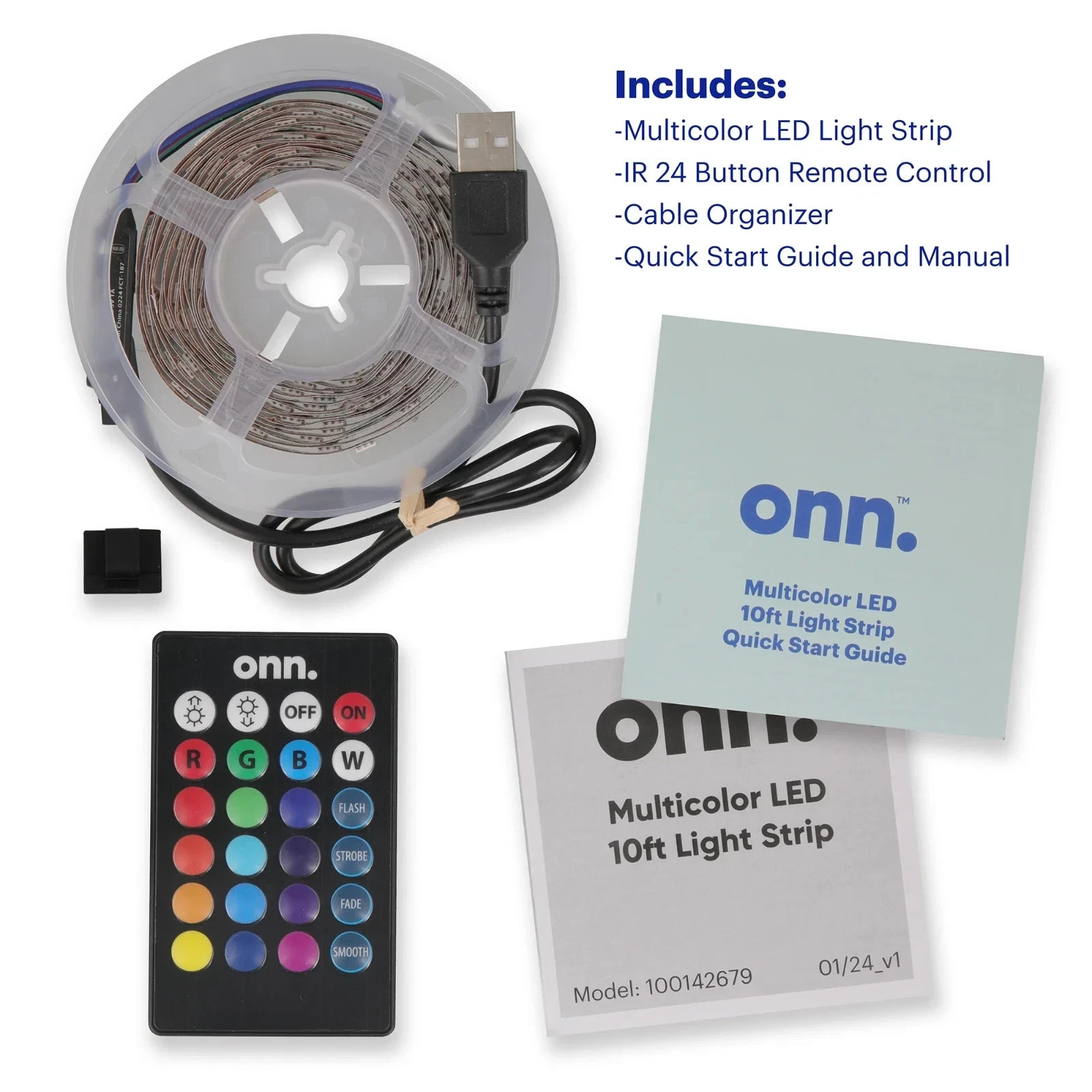 PACK of 6 Multicolor LED Light Strip with Remote Control 10' gallery