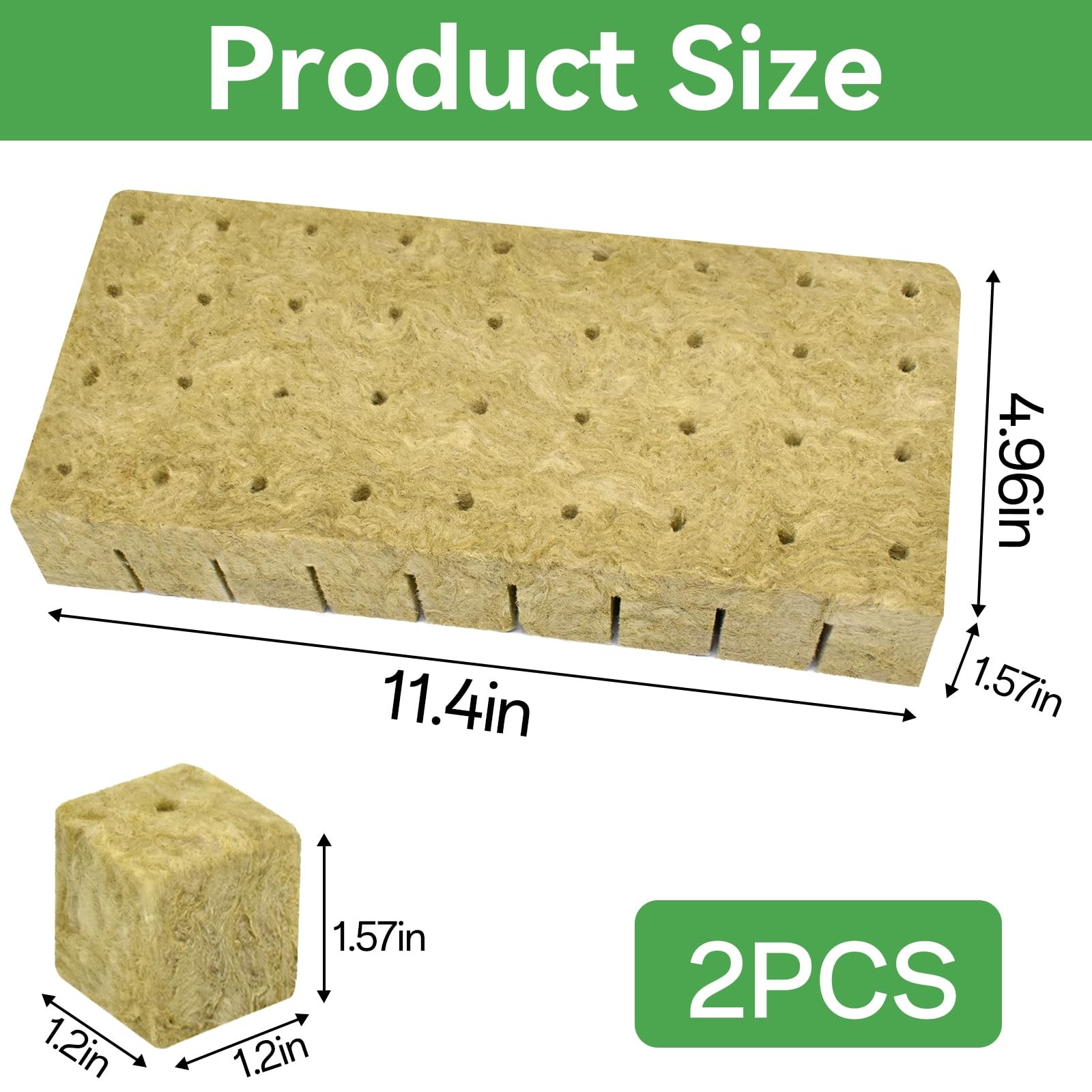 72PCS 1.2 Inch Rockwool Cubes Seed Starter Plugs for Hydroponics & Cloning gallery