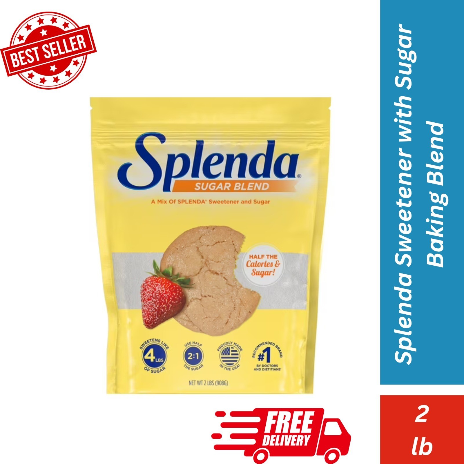 Splenda Baking Blend Sweetener 2 lb Resealable Pouch Pack 1 Free Shipping gallery