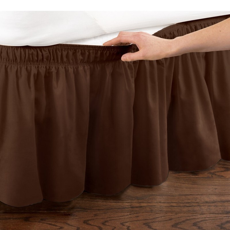 Adjustable Elastic Bed Skirt Wrap Around Dust Ruffle Easy Fit Bedding QUEEN/KING gallery