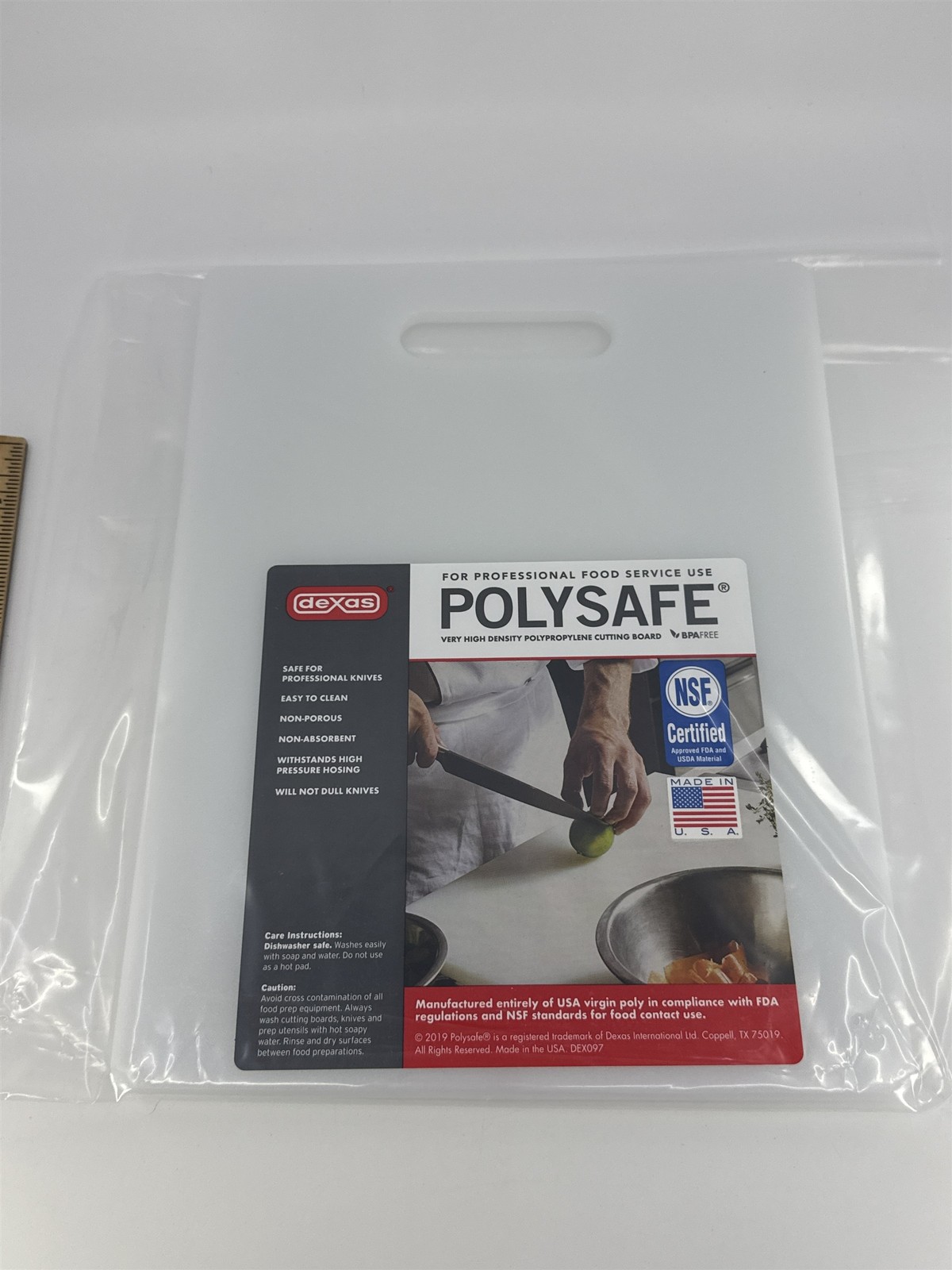 White 8.5 Inch x 11 Inch Dexas Polysafe High Density Cutting Board gallery