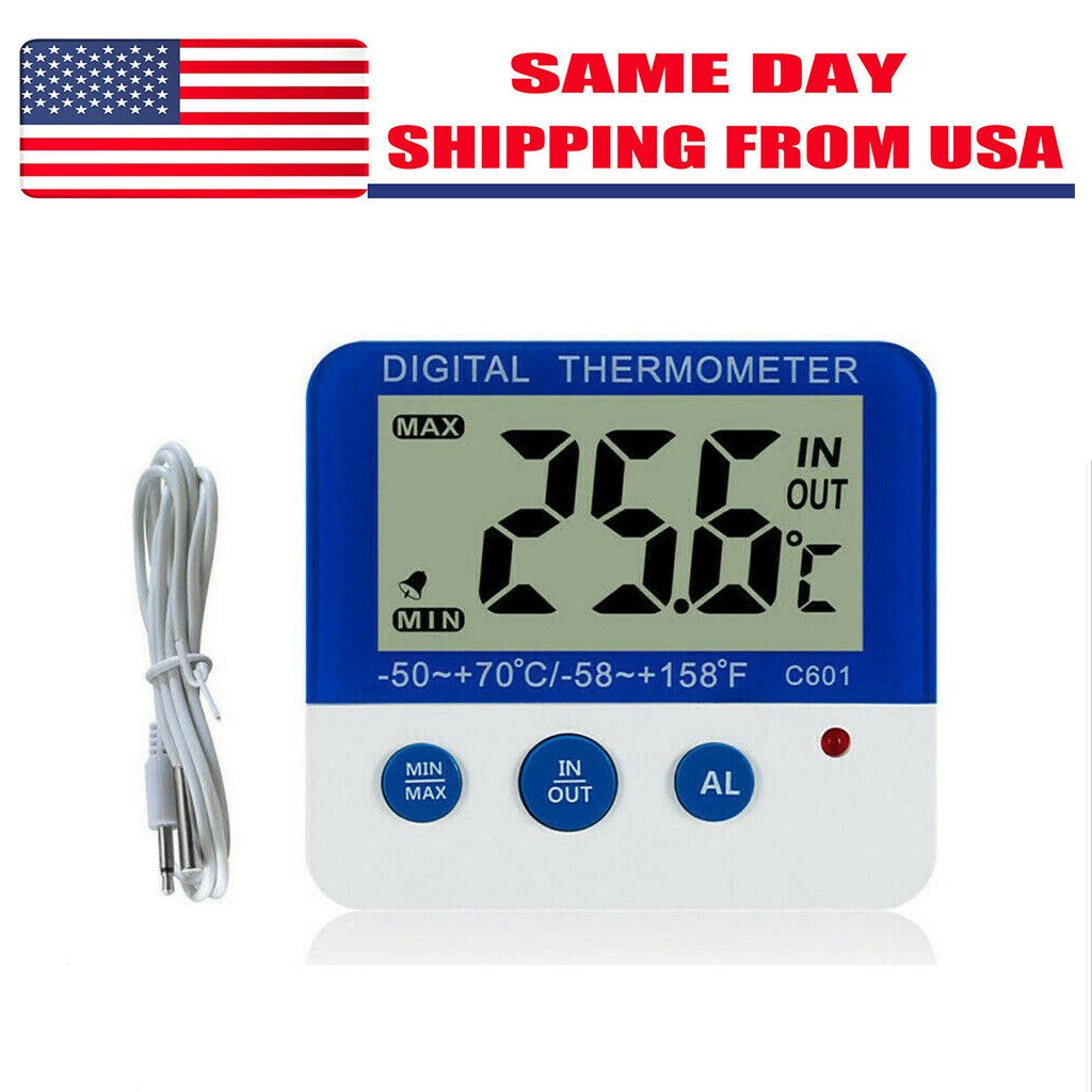 Digital Fridge Freezer Thermometer With Temperature Warning Alarm Max Min ℃/℉ gallery