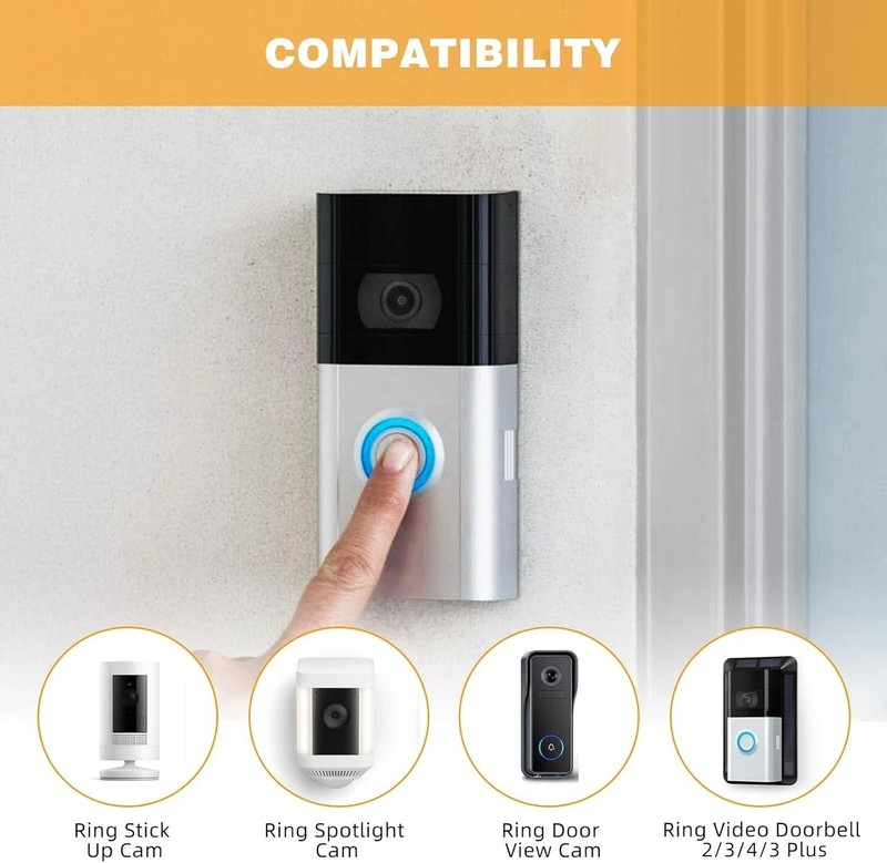 2 Pack Ring V4 Battery for Ring camera Doorbell Solar Floodligh 2/3/4/3 plus US gallery