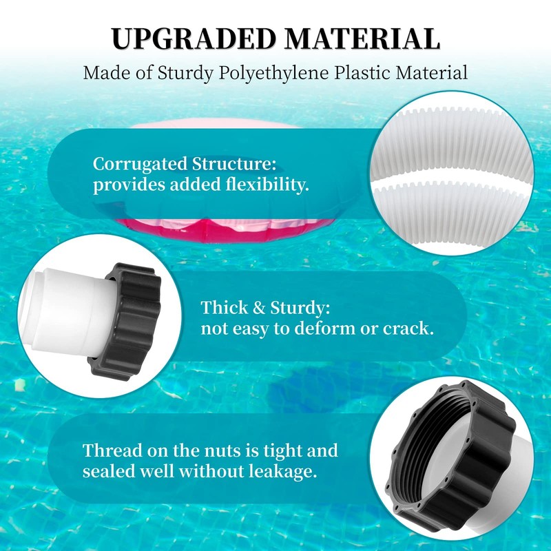 29060E Pool Pump Replacement Hoses for Above Ground White 2-Pack 1.5"x59" gallery