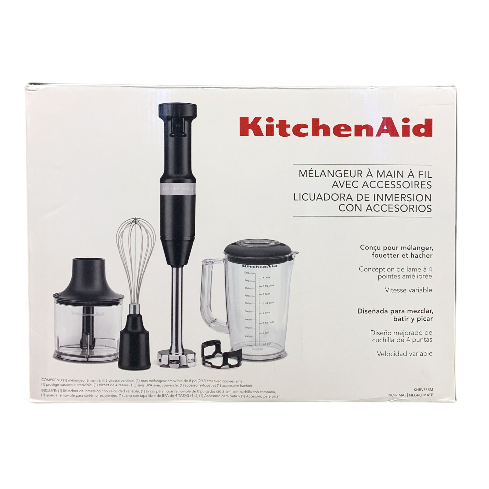 KitchenAid Corded Variable-Speed Hand Blender with Accessories, 6-Piece Set gallery