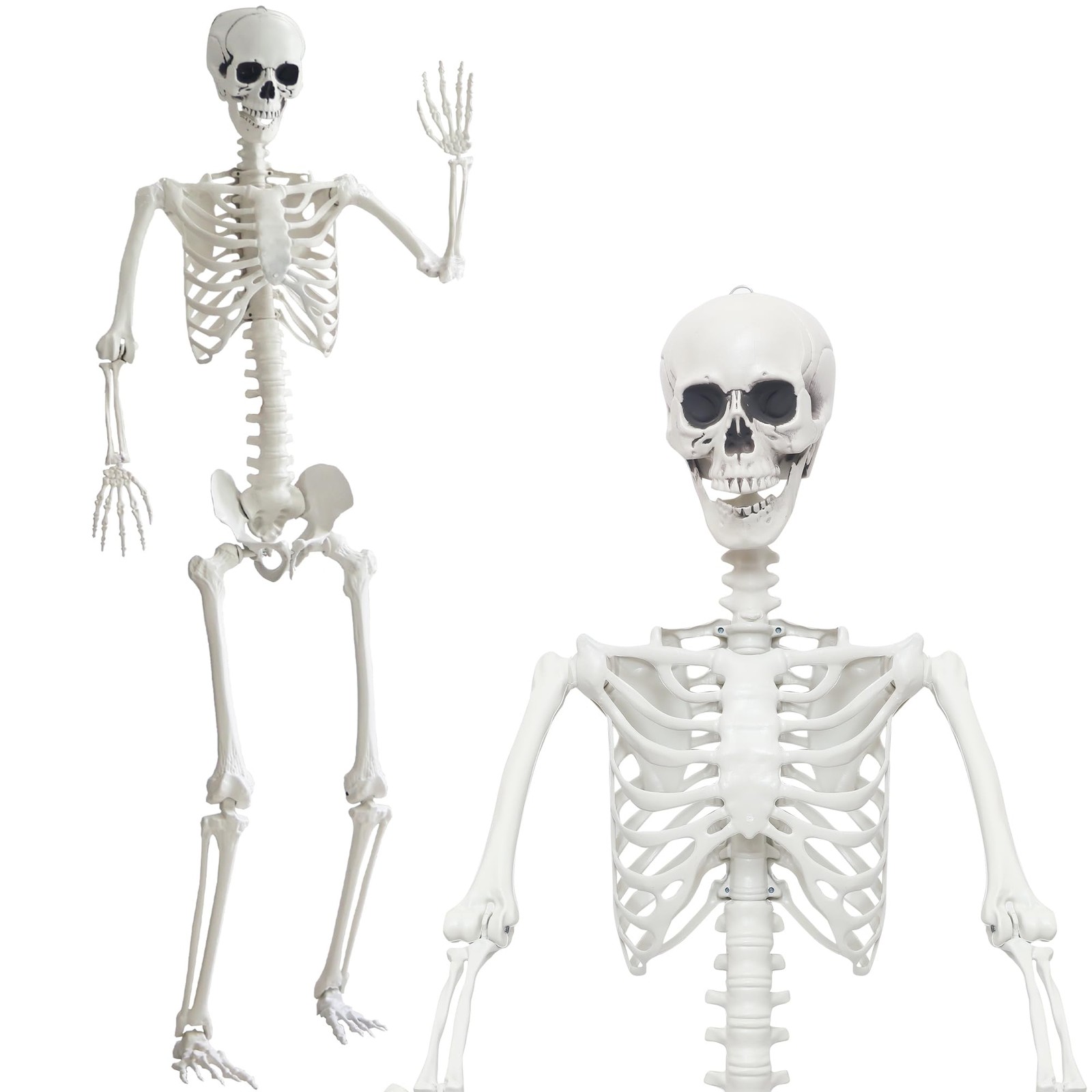 Giant 7.9Ft Halloween Skeleton - Life Size Plastic Decoration with Adjustable gallery