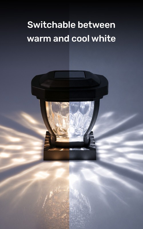 2-Pack Home Zone Solar Post Cap Lights Decorative Glass LED Outdoor 4x4 Bronze gallery