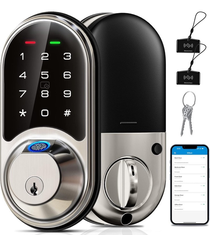 Veise Smart Lock, Fingerprint Lock, 7-in-1 Keyless Entry Door Lock Satin Nickel gallery