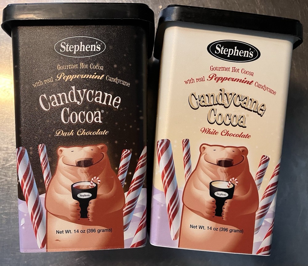 2-Pack White & Dark Chocolate Candycane Cocoa Stephen’s Gourmet Hot Chocolate