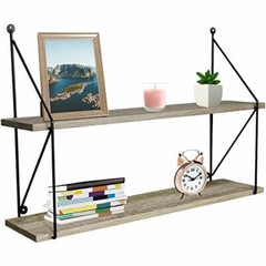 Sorbus Floating Shelves, Rustic Hanging Wall Shelf Décor – 24 Inches – 2 Tier