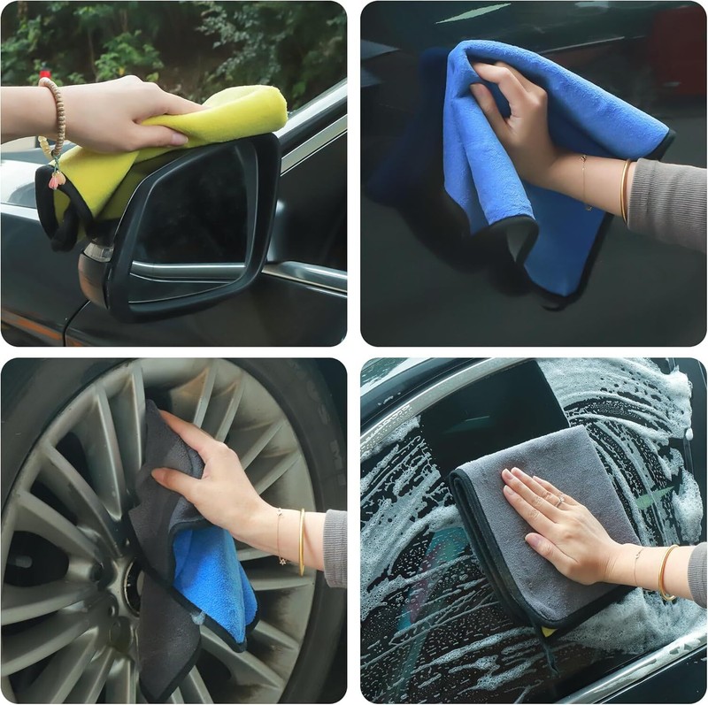 5 Pack Yellow Microfiber Cleaning Cloth No-Scratch Rag Polishing Detailing Towel gallery