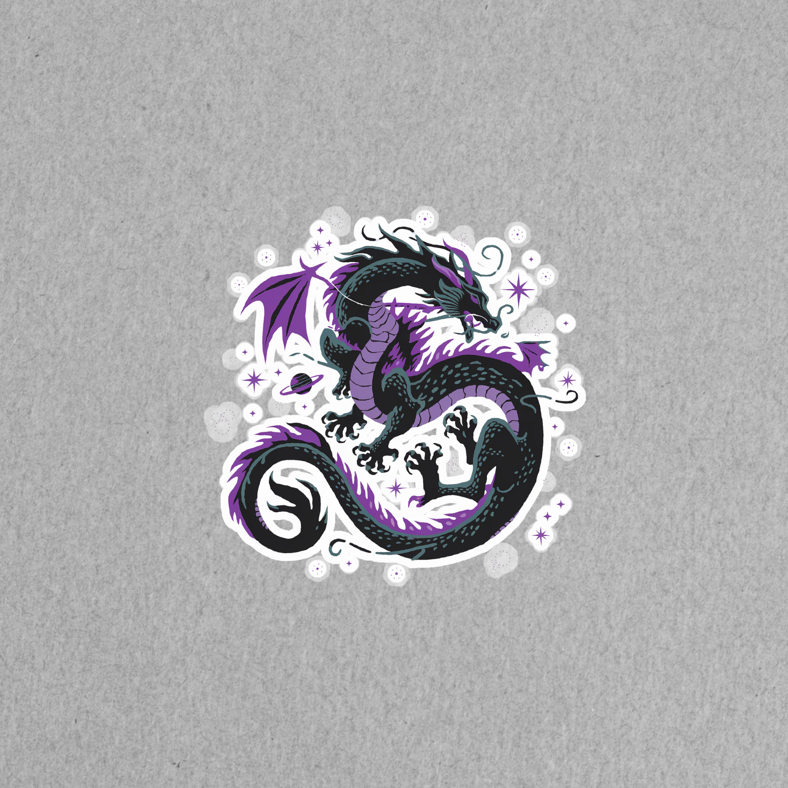 Celestial Dragon Sticker - Purple Space Fantasy Decal for Laptops, Journals #370 gallery