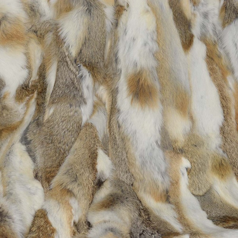 100% Real Rabbit Fur Throw Patchwork Blanket Natural Pelt Carpet Warm Bedspread gallery