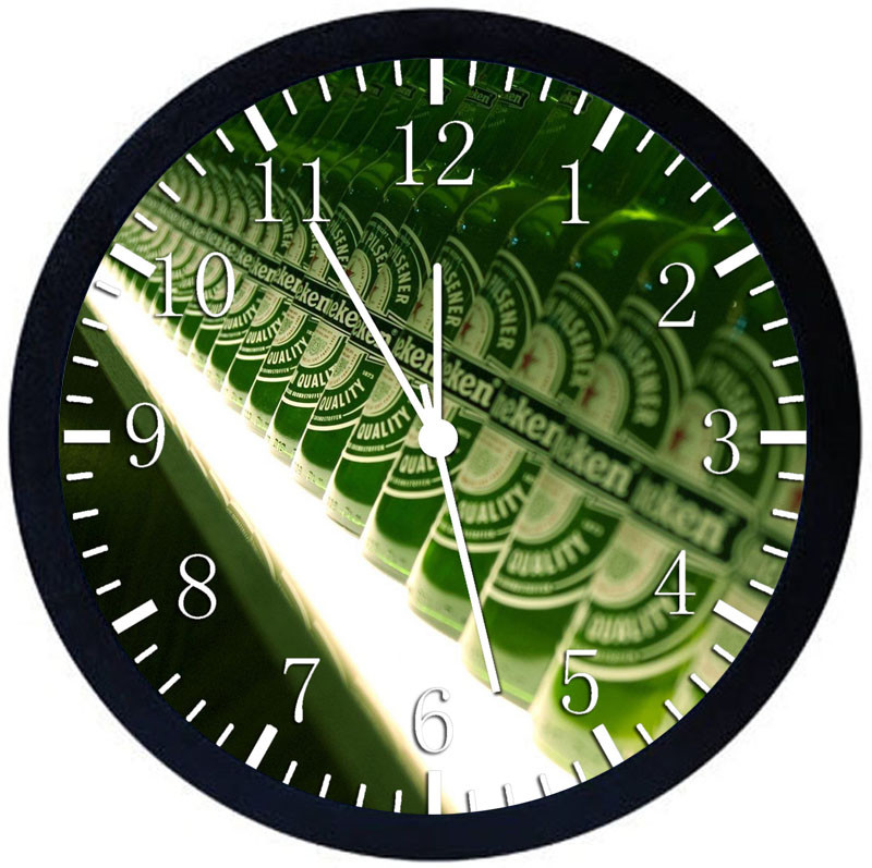 Beer Black Frame Wall Clock Nice For Decor or Gifts Y90 gallery