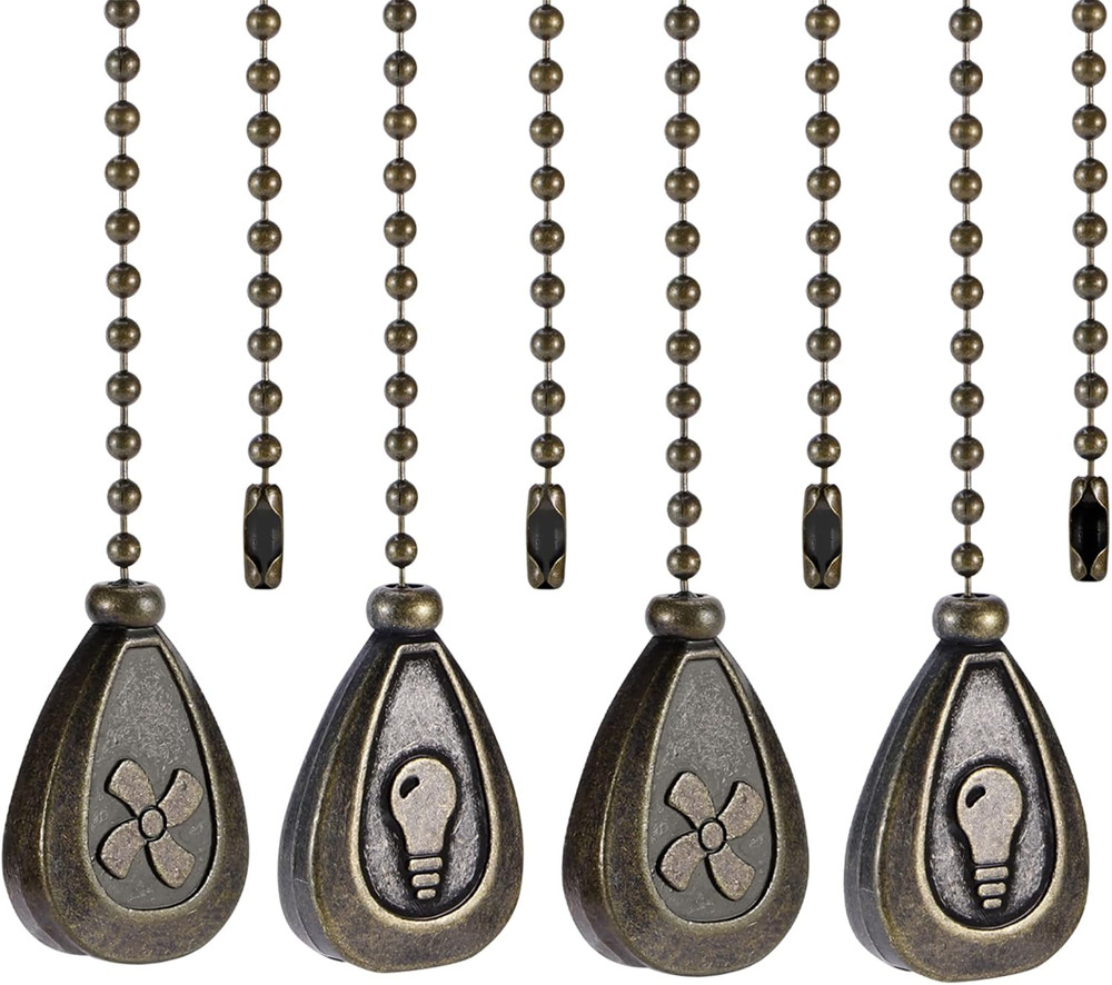 Bronze Ceiling Fan Pull Chain Set, Decorative Fan Pull Chain Pendant Extension