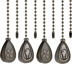 Bronze Ceiling Fan Pull Chain Set, Decorative Fan Pull Chain Pendant Extension