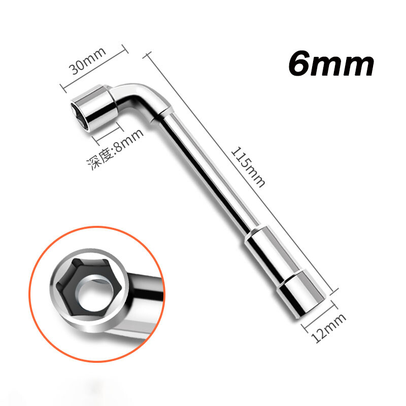 Metric L Shaped Angled Open Hex 6 point Socket Wrench Doubleend Spanner 6mm-24mm