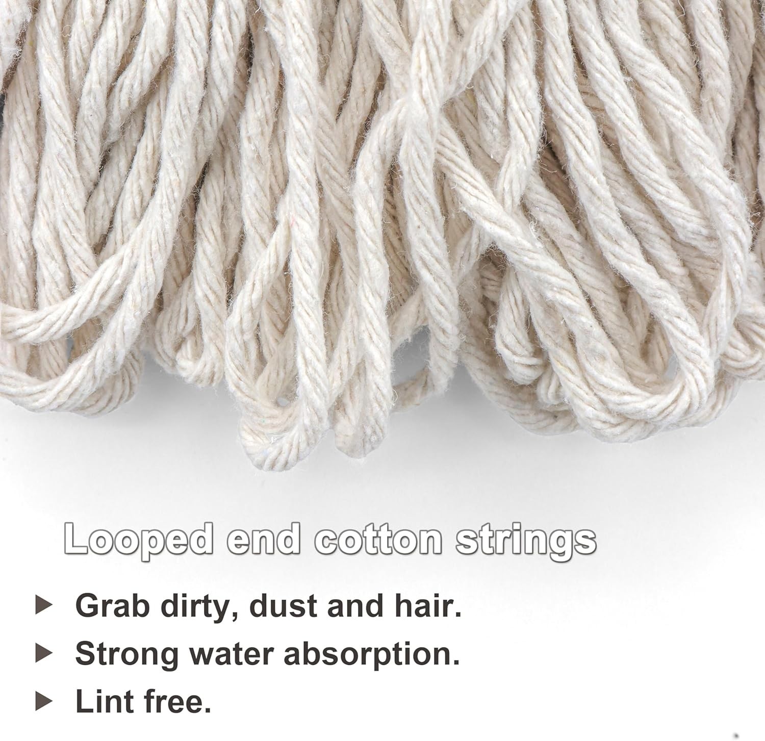 Cotton String Screw on Mop Replacement Head Compatible with All Standard US T... gallery