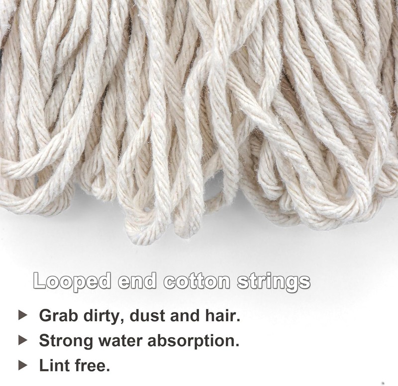 Cotton String Screw on Mop Replacement Head Compatible with All Standard US T... gallery