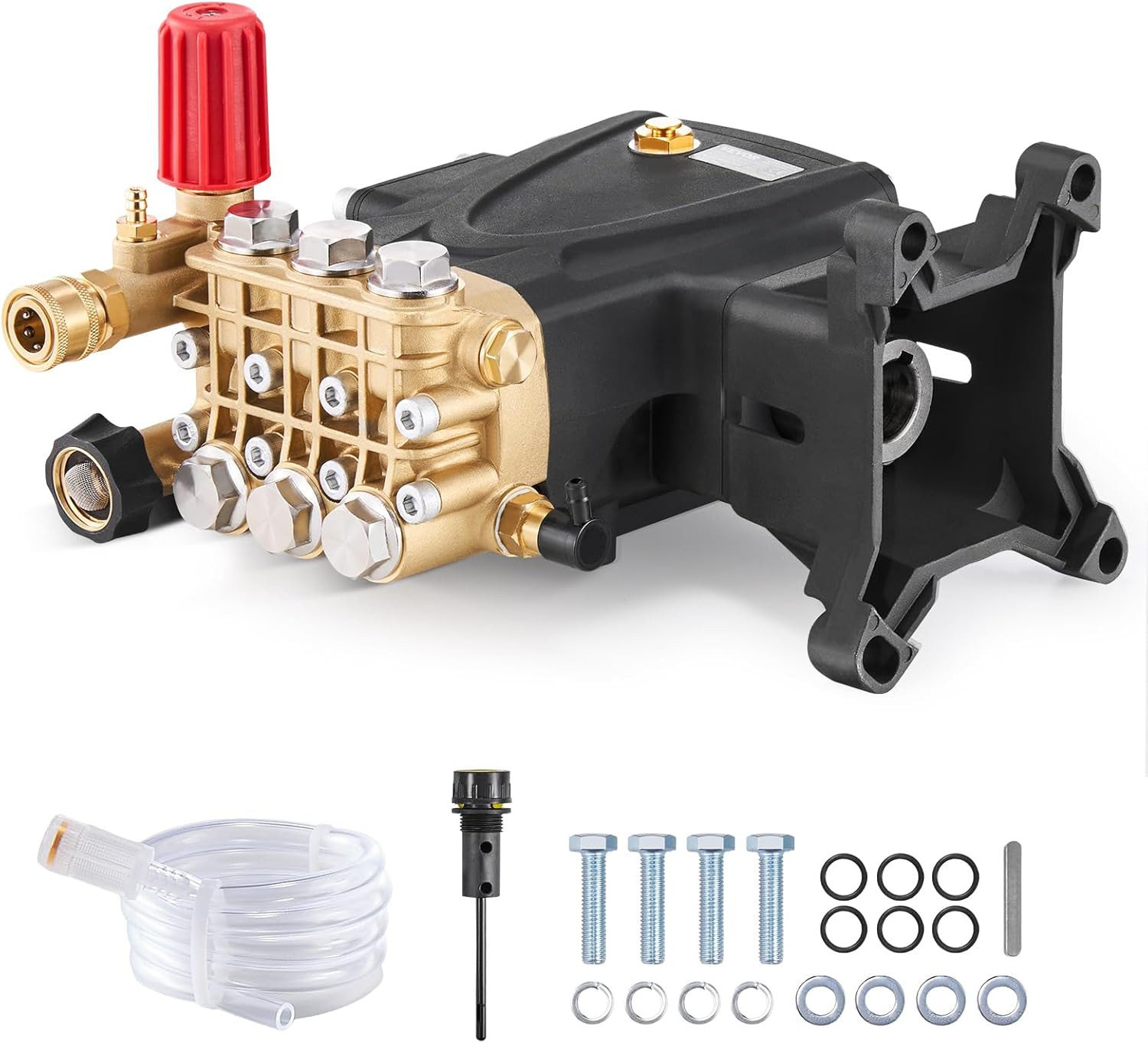 Pressure Washer Pump, 1" Shaft Horizontal Triplex Plunger, 4000 PSI, 4.0GPM, Rep gallery