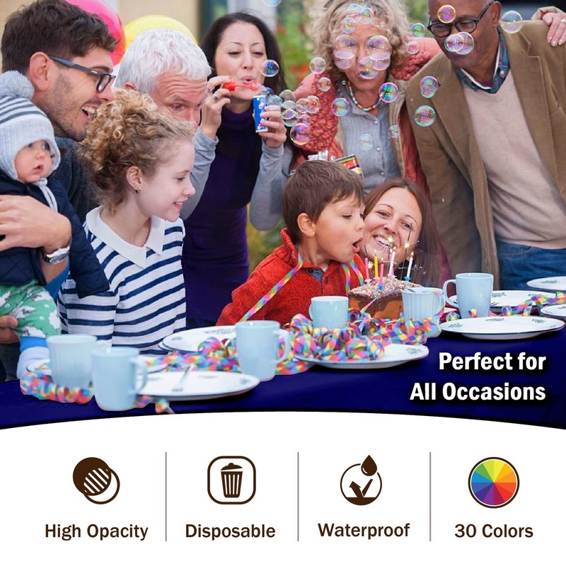 Exquisite 6-Pack Premium Plastic Tablecloth 54in. x 108in. Rectangle Plastic ... gallery