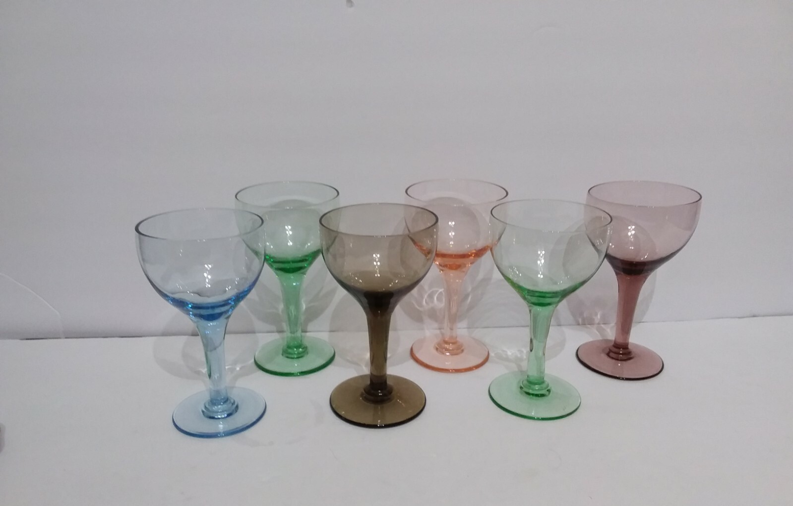 6 Champaign Cordial Multi-Color Glasses Stemwear 4oz. BARWARE LR1 gallery