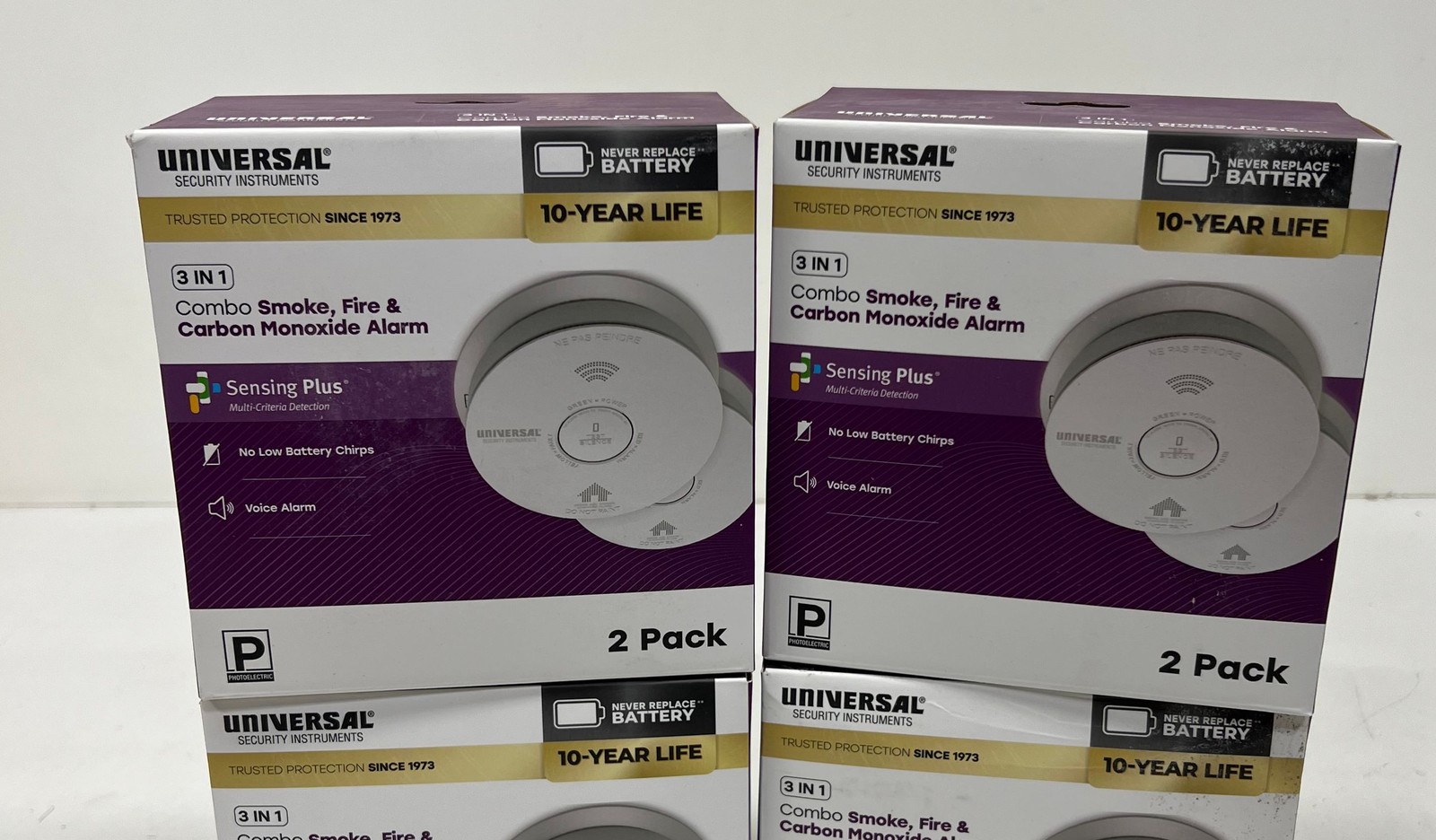USI 8-Pack 10-Year Battery Comb Smoke+Carbon Monoxide Detector Voice Alarm gallery