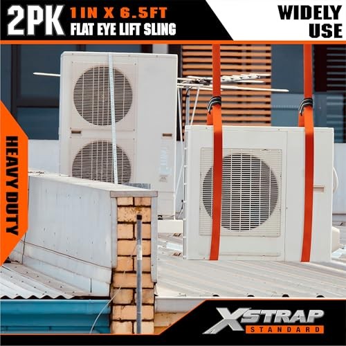 2PCS 1" x6.5ft Lifting Sling 1-Ply Red Web Strap, 2000 LBS Vertical (907 KG), gallery