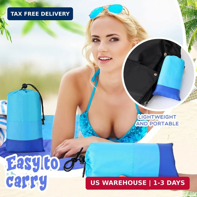 Weysat 10 Sets Beach Blankets Bulk Sandproof 78 x 82'' Large Waterproof Picnic B gallery