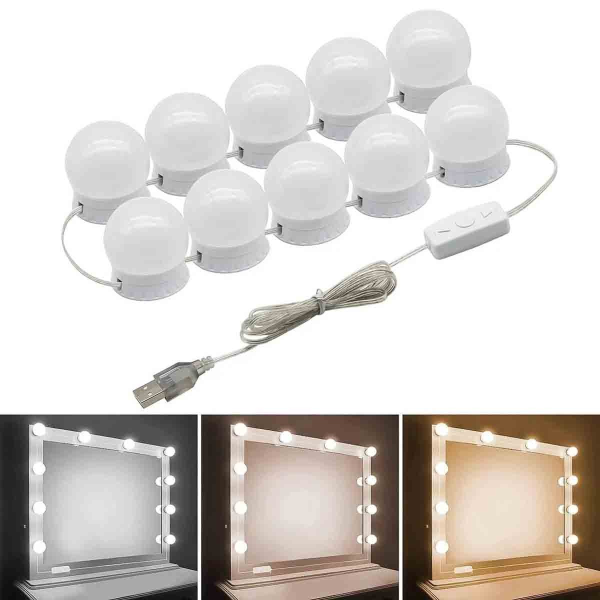 10 LED Kit Bulbs Vanity Light Dimmable Lamp Make Up Mirror Lights gallery