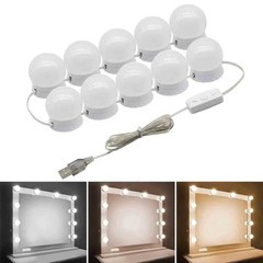 10 LED Kit Bulbs Vanity Light Dimmable Lamp Make Up Mirror Lights