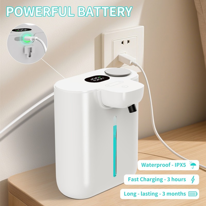 500ml Automatic Foaming Soap Dispenser, Touchless Dispenser USB Rechargeable gallery