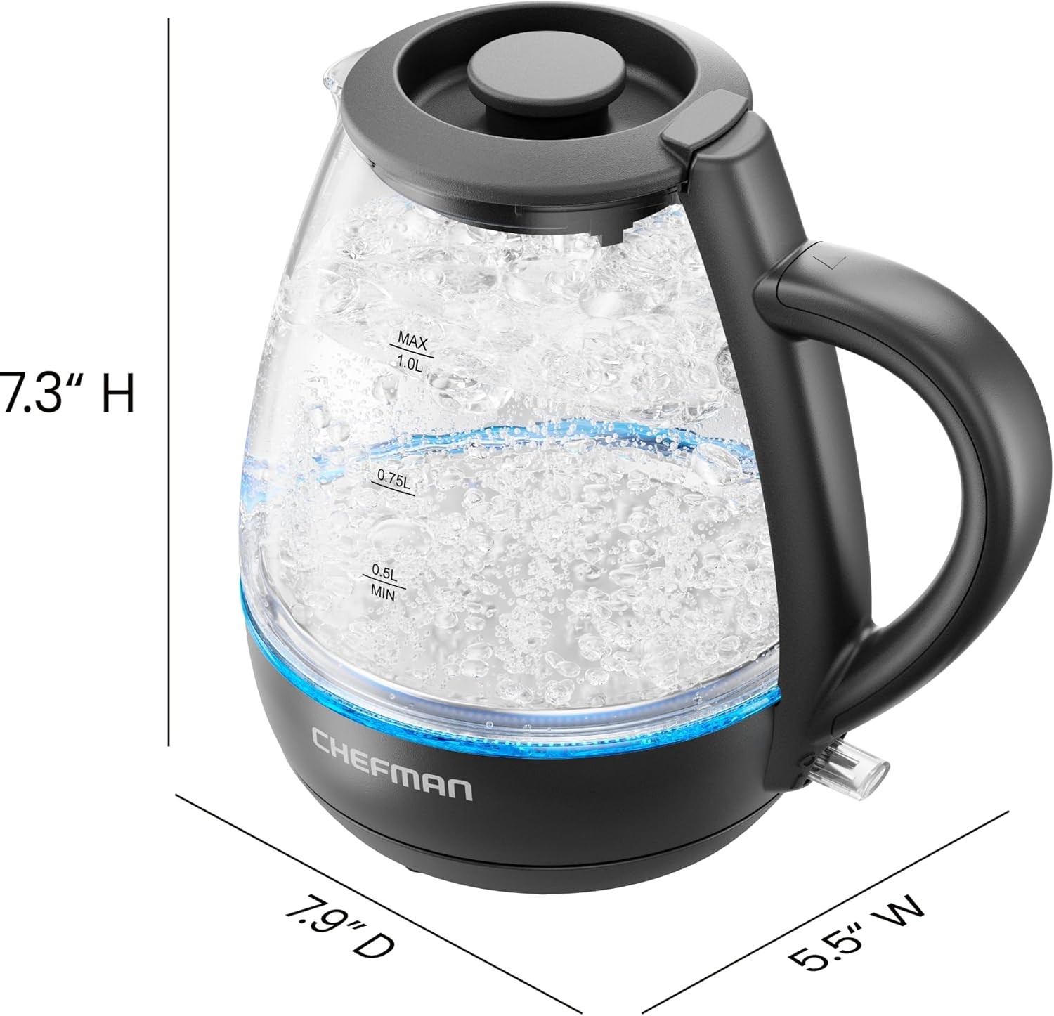 Chefman RJ11 10 1L Electric Tea Kettle with Removable Lid (Open Box) gallery