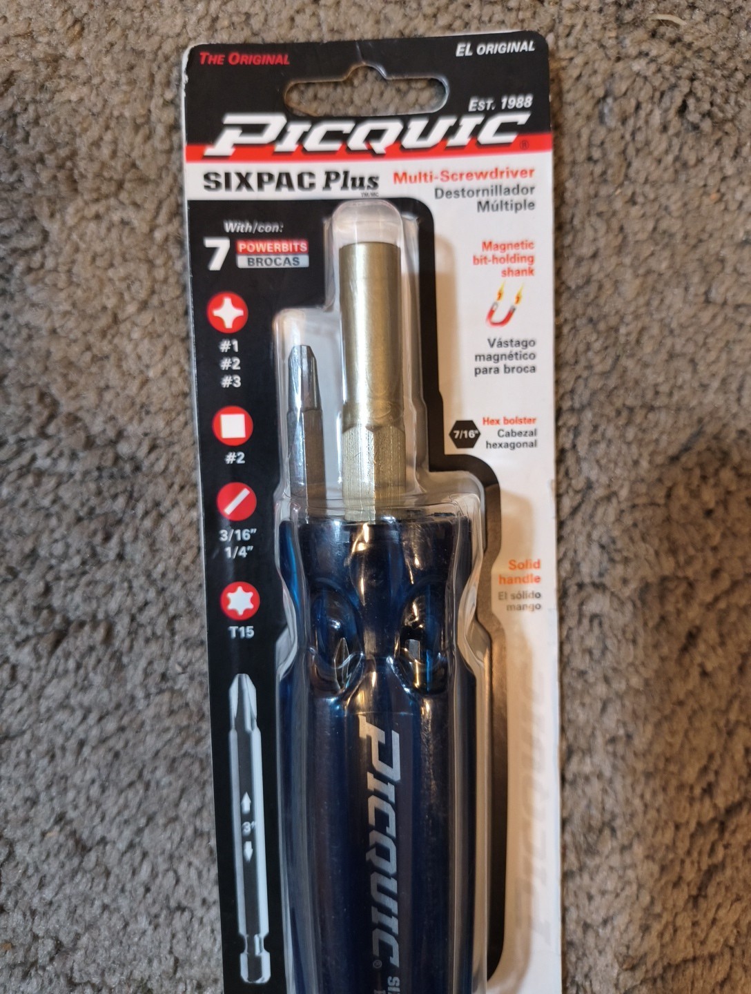 PICQUIC 88103 Assorted Colors Steel SIXPAC Plus Multi-Bit Screwdriver 6 L in. gallery