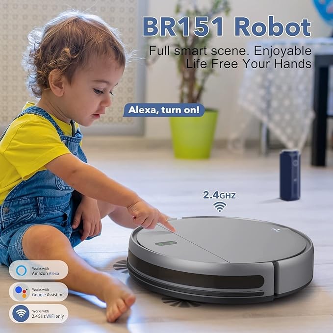 MAMNV Robot Vacuum Mop Combo WiFi/App/Alexa Robotic Vacuum Cleaner - Dark Gray gallery