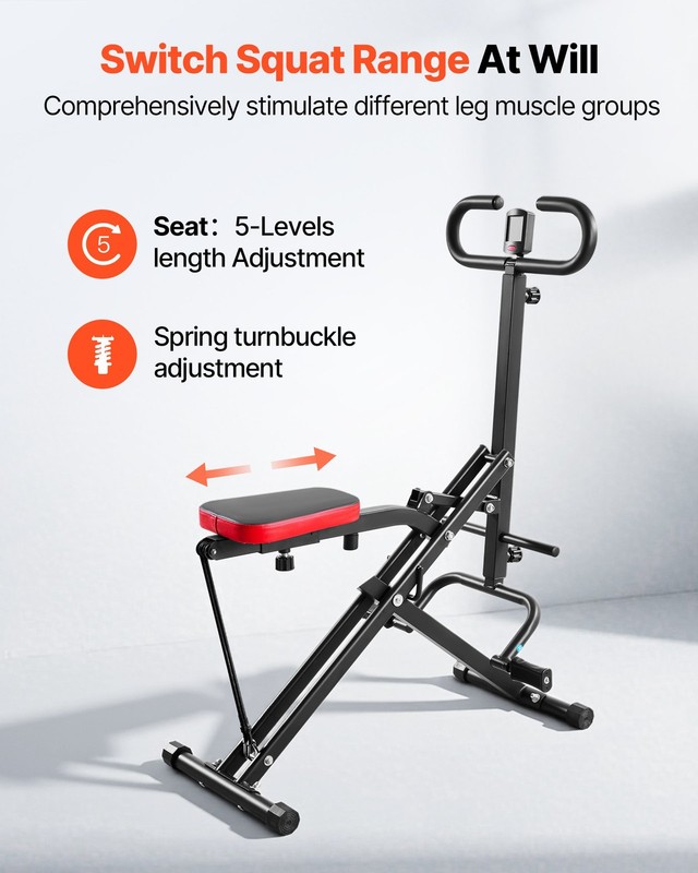 Squat Machine, Deep Squat Rowing Machine for Home, Easy Setup & Foldable Exercis gallery