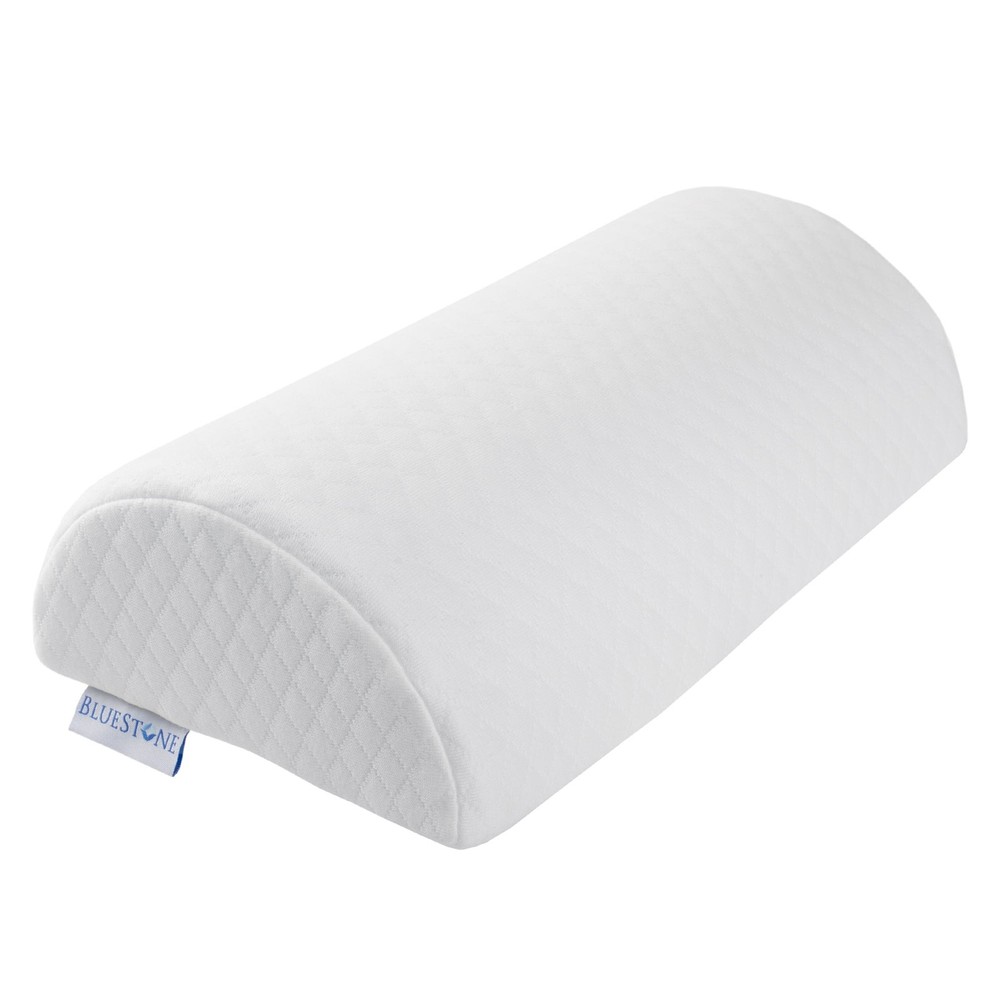 Memory Foam Back Pillow / Half Moon Lumbar Bolster Wedge Pillow By Bluestone