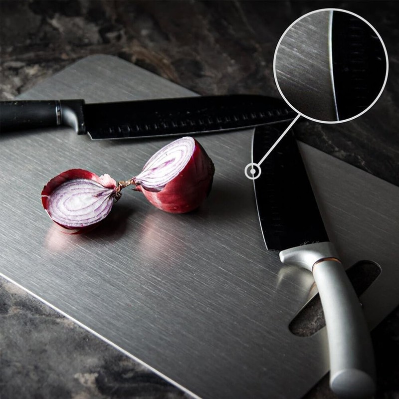 Stainless Steel Cutting Board Double-Sided Titanium Chopping Board for Kitchen gallery