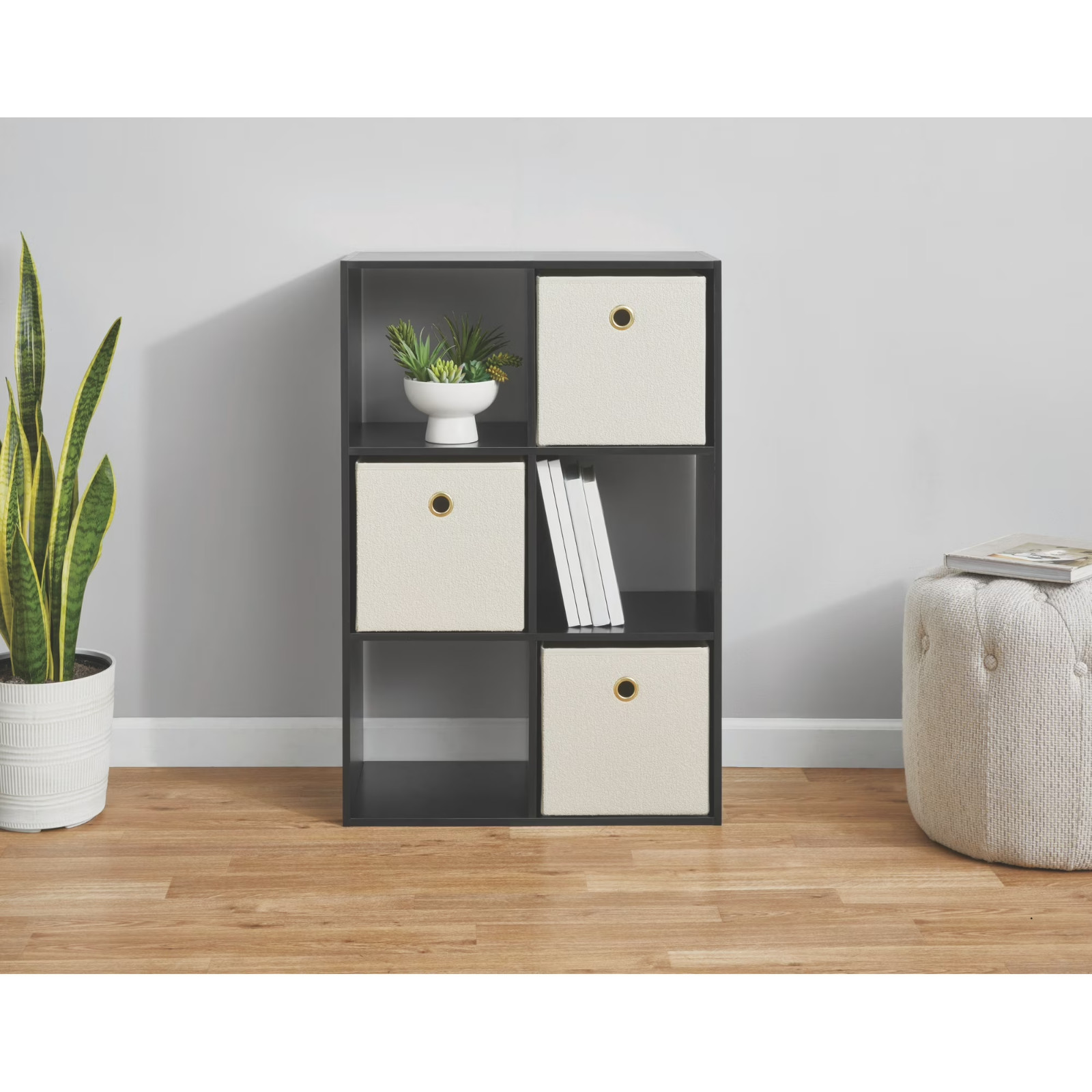 Mainstays 6-Cube Black Storage Organizer, Bookshelf, Shelves gallery