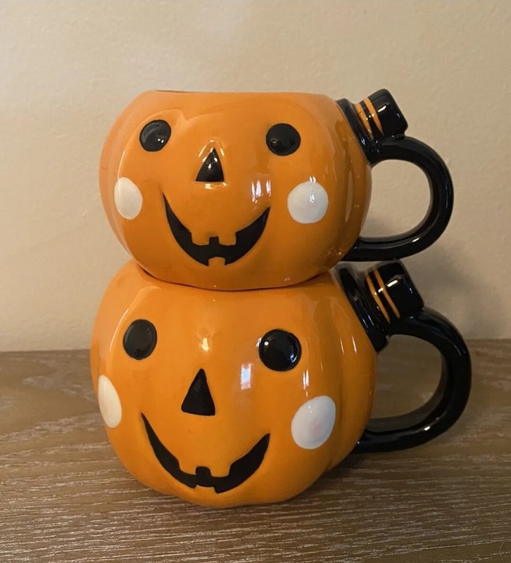 Target Pumpkin & Mini Coffee Mugs Halloween Hyde & EEK! 2022 2 Pk Set Stoneware gallery