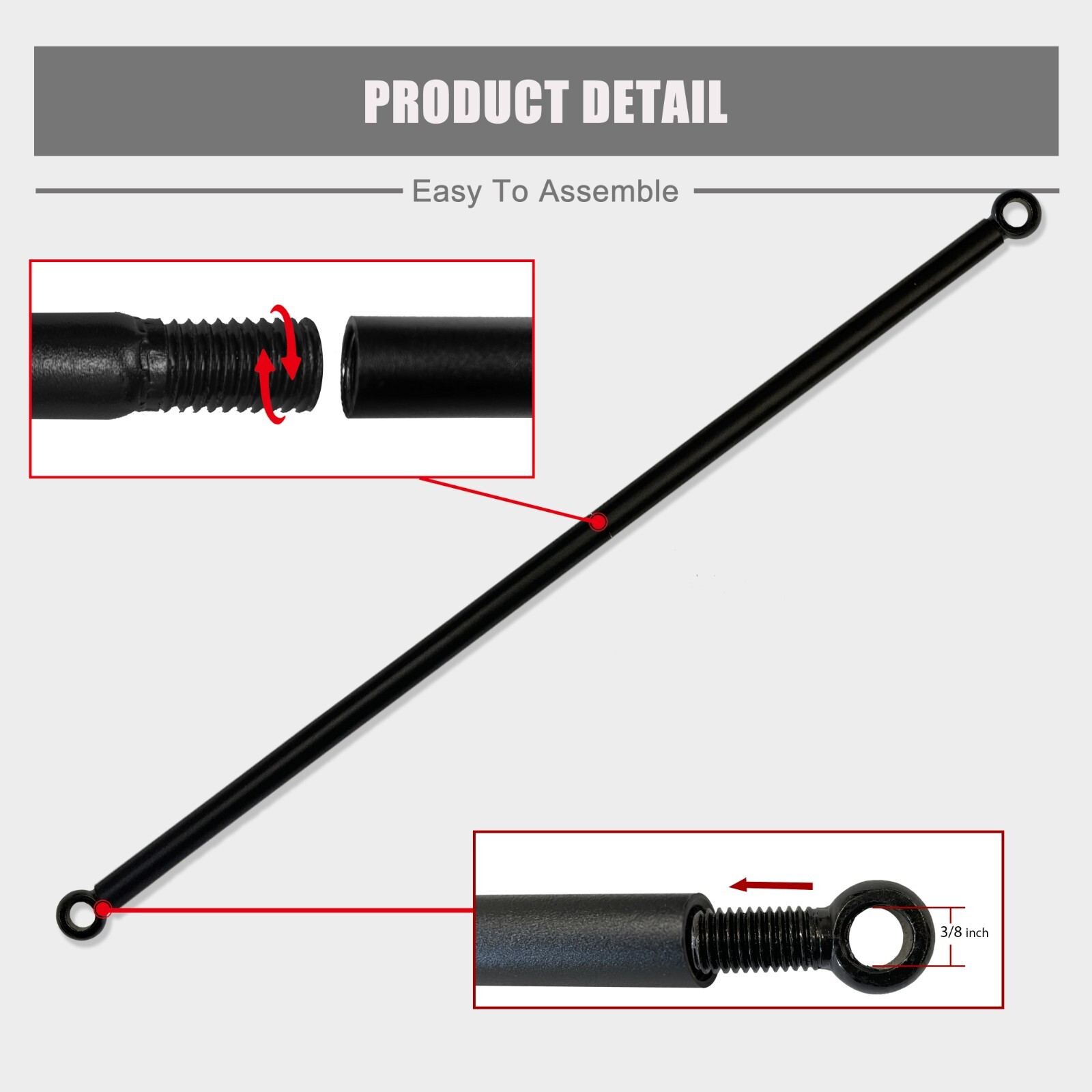 Heavy Duty Weighted Metal Rods with Eye Loops for Pergola Canopy Shade Cover gallery